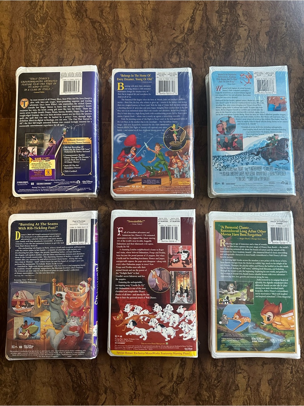 Lot of 6 Authentic Walt Disney Masterpiece Collection VHS Tapes Unopened - Picture 6 of 8
